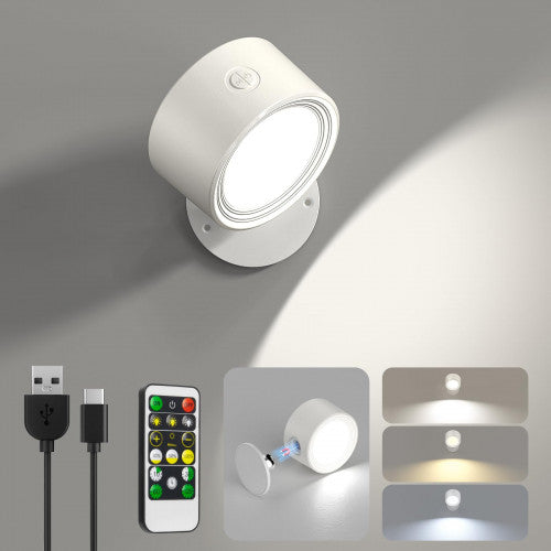 LAMPARA NOCTURNA DE PARED RECARGABLE CON CONTROL REMOTO